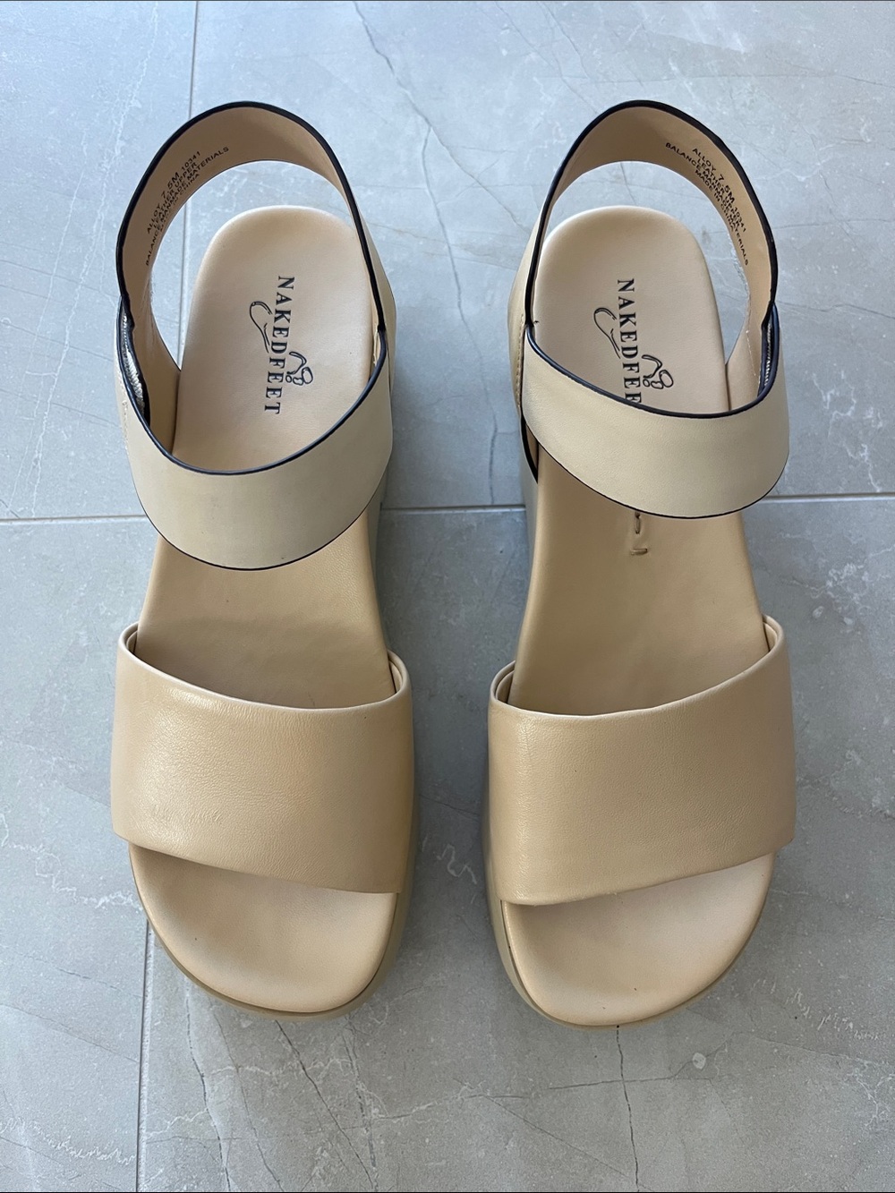 Naked Feet Beige Platform Sandal